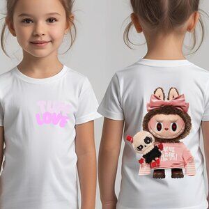 Cute Tuff Love Labubu Graphic T-shirt for kids